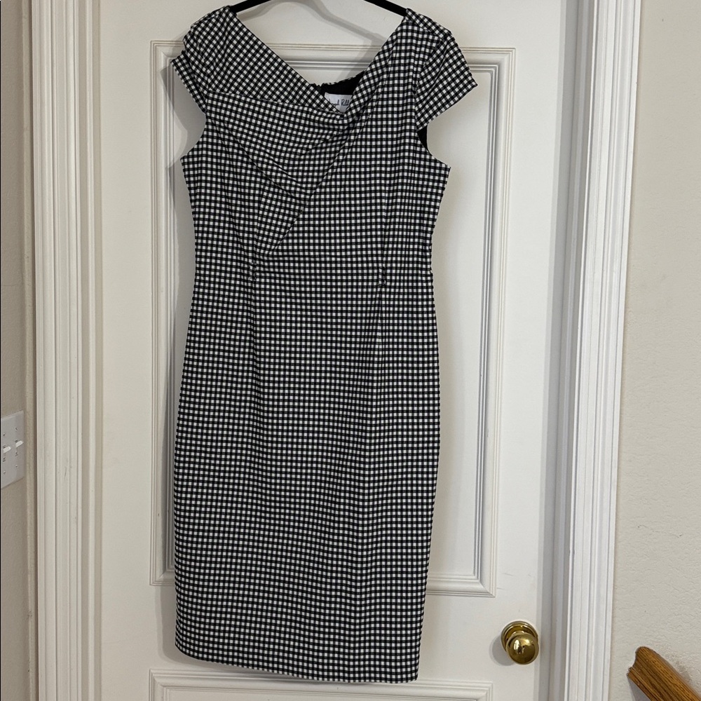 Joseph Ribkoff Monochrome Checkered Dress